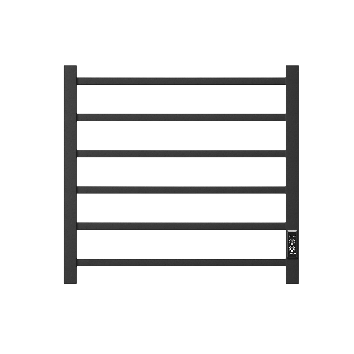 Towel Warmer 6 Bar Electric Heated Towel Rack Wall Mount Plug-in/Bath Towel Heater Matt-Black - Timer