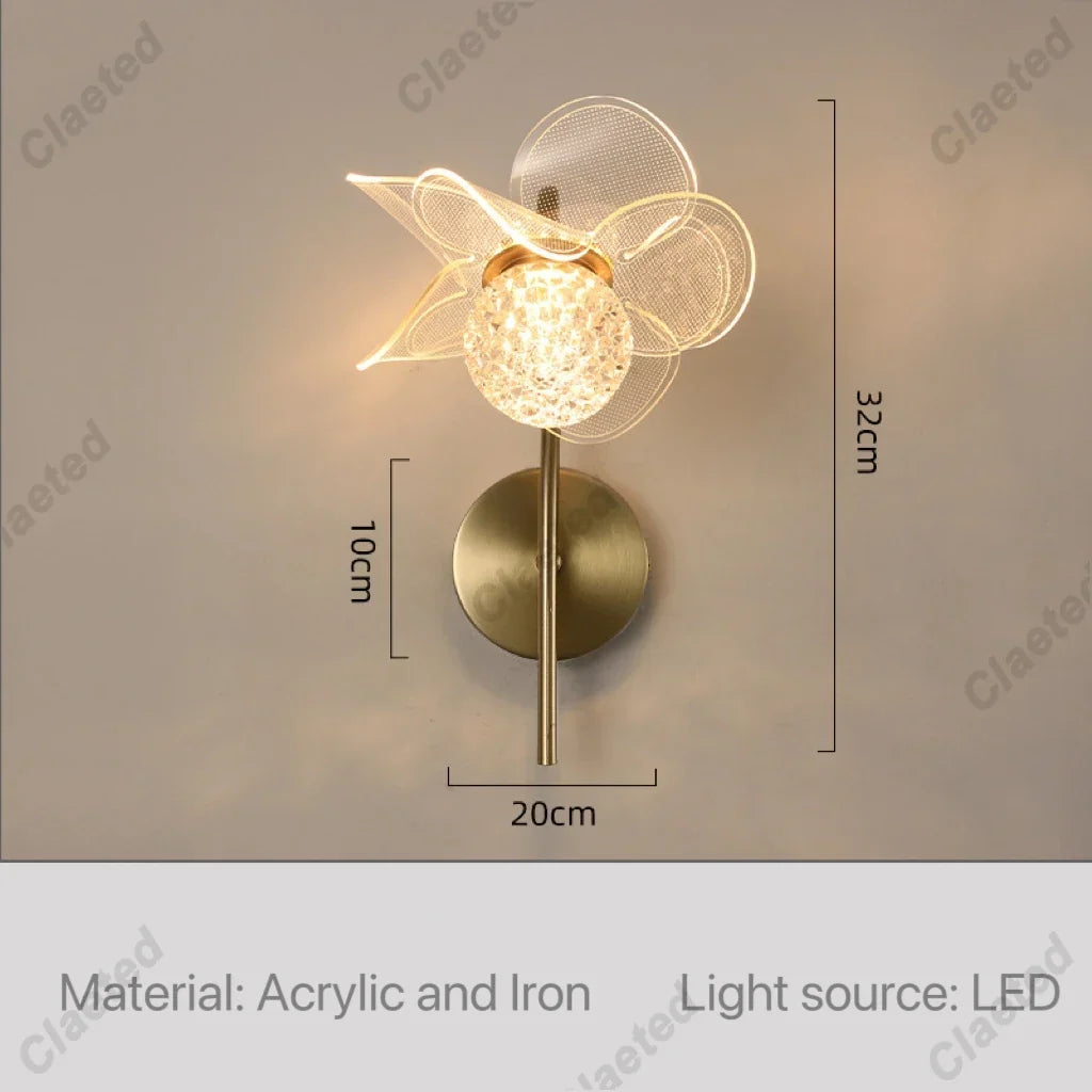 Flower Led Wall Lamps for Living Room Bedroom Bedside Sconce Light Modern Hallway Restaurant Background Decoration Lighting Deco