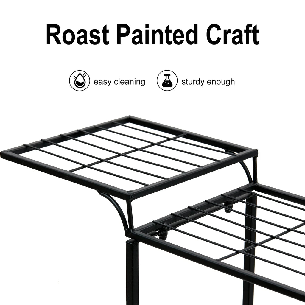Garden Cart Stand Flower Pot Holder Display Rack Home Plant Stand - Multi-Functional Garden Storage Organizer