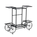 Garden Cart Stand Flower Pot Holder Display Rack Home Plant Stand - Multi-Functional Garden Storage Organizer