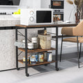 3-Tier Kitchen Baker's Rack Microwave Oven Storage Cart with Hooks