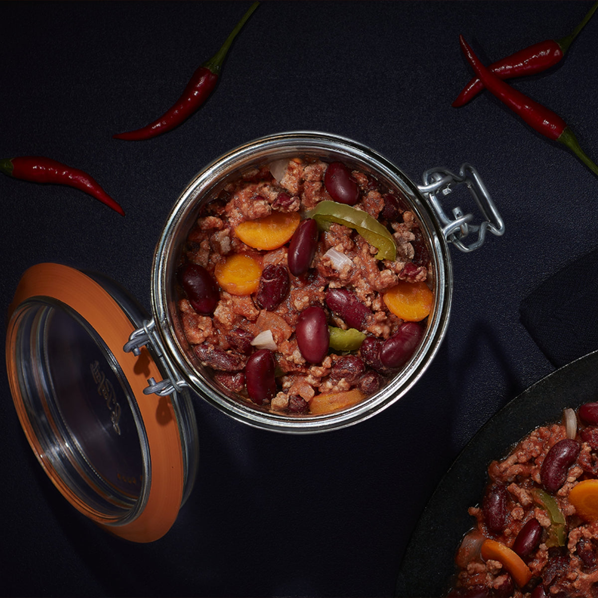 Le Parfait Super Terrines, French Glass Canning Jars with Wire-Bail Clamp Lid